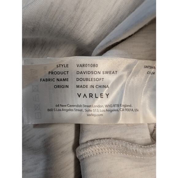 Varley Davidson Sweat Half Zip Top DoubleSoft Gray Beige Viscose Blend Size M - Picture 11 of 11